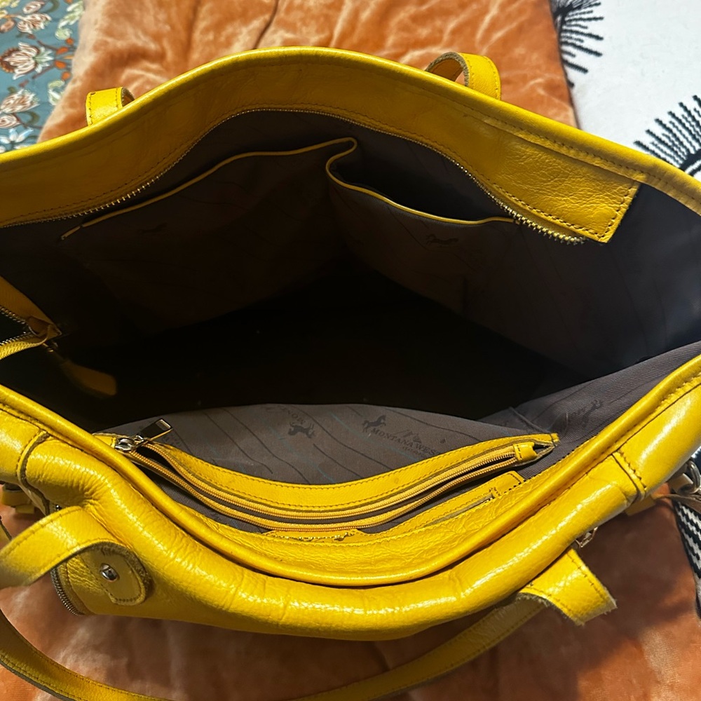 Montana West Mustard Yellow Concealed carry tote/purse - Picture 2 of 3